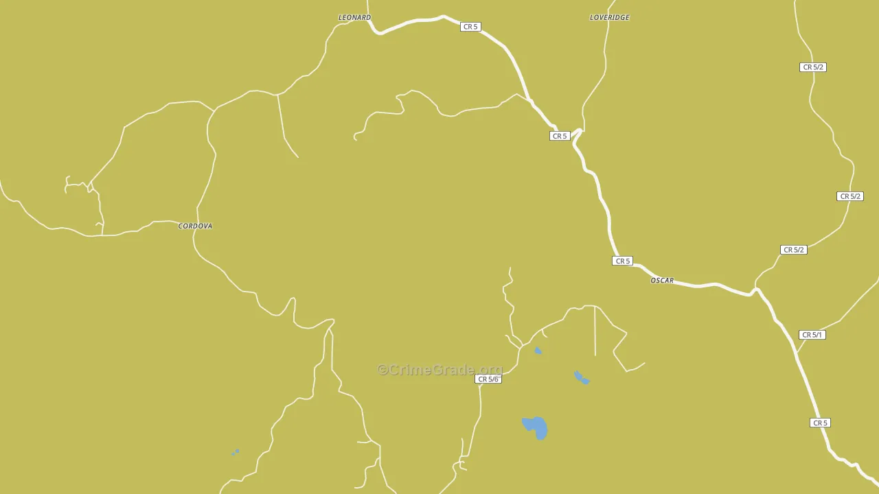 Oscar, WV Map of Vehicle Theft Rates