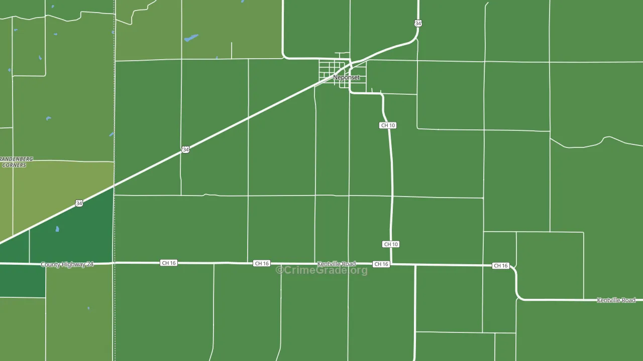 Osceola, IL Map of Vehicle Theft Rates