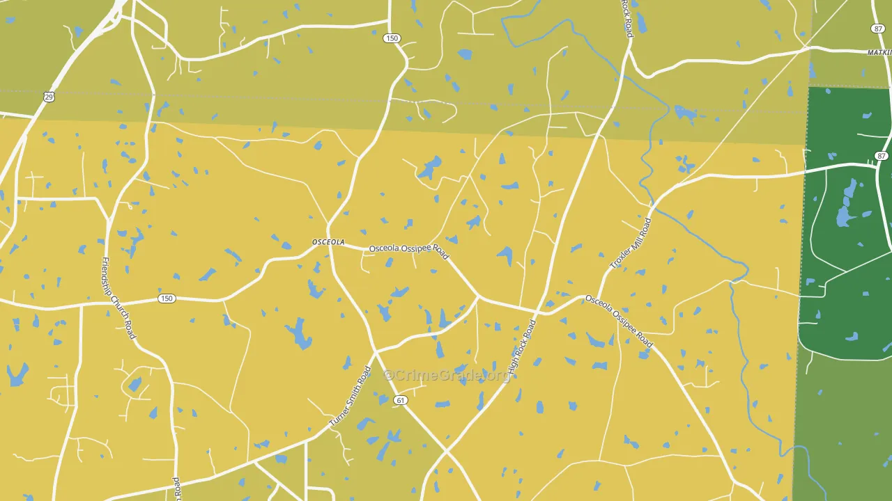 Osceola, NC Map of Vehicle Theft Rates