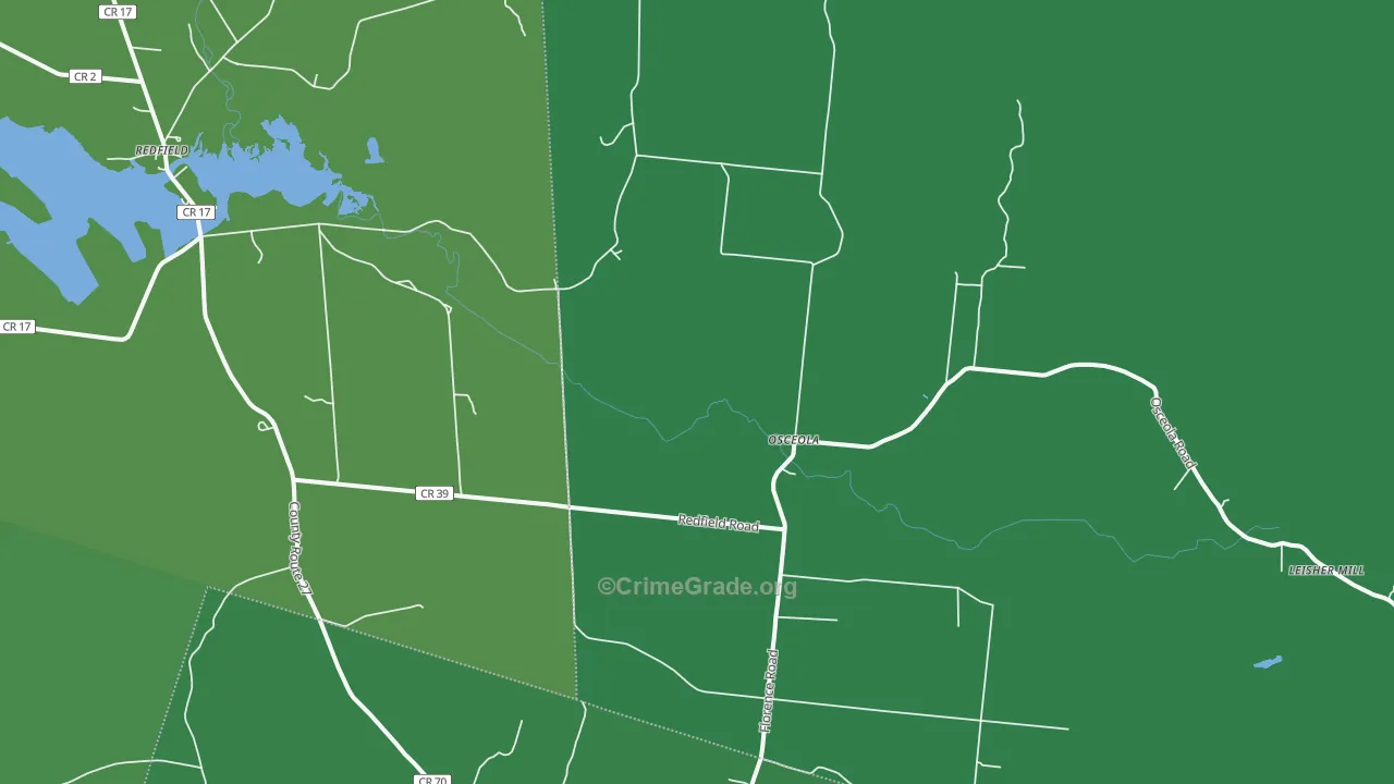 Osceola, NY Map of Vehicle Theft Rates