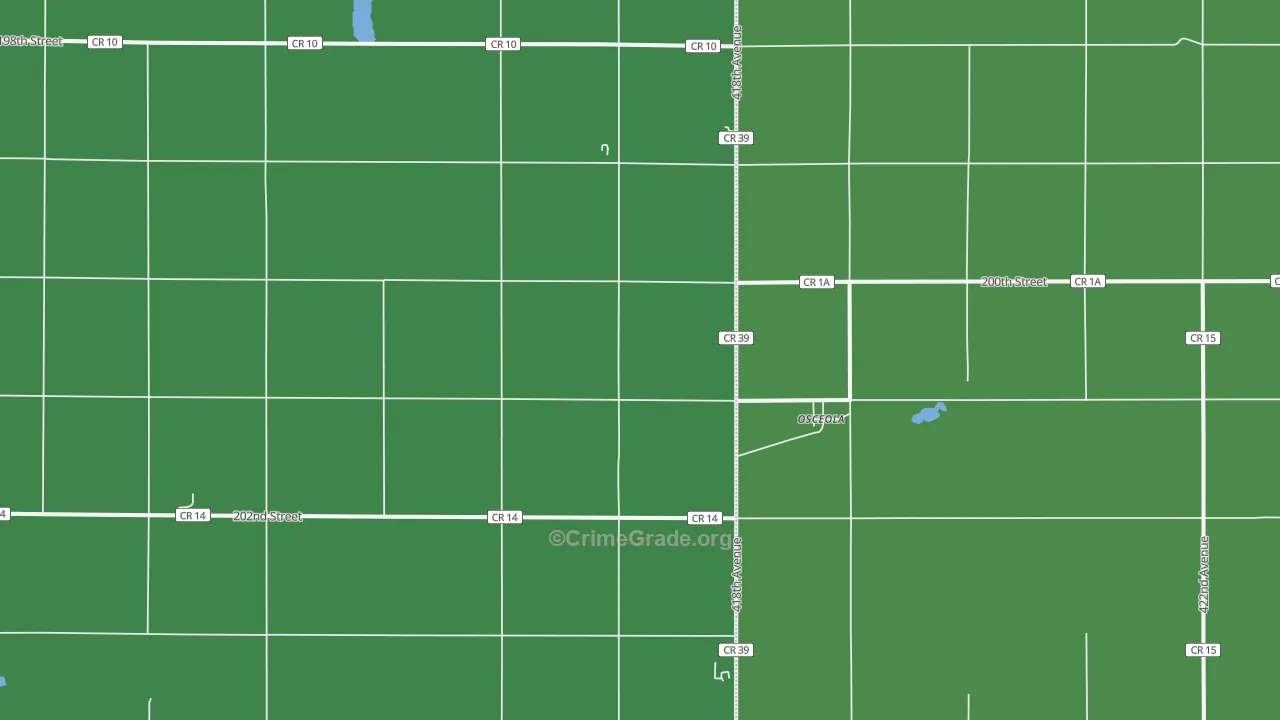 Osceola, SD Map of Vehicle Theft Rates