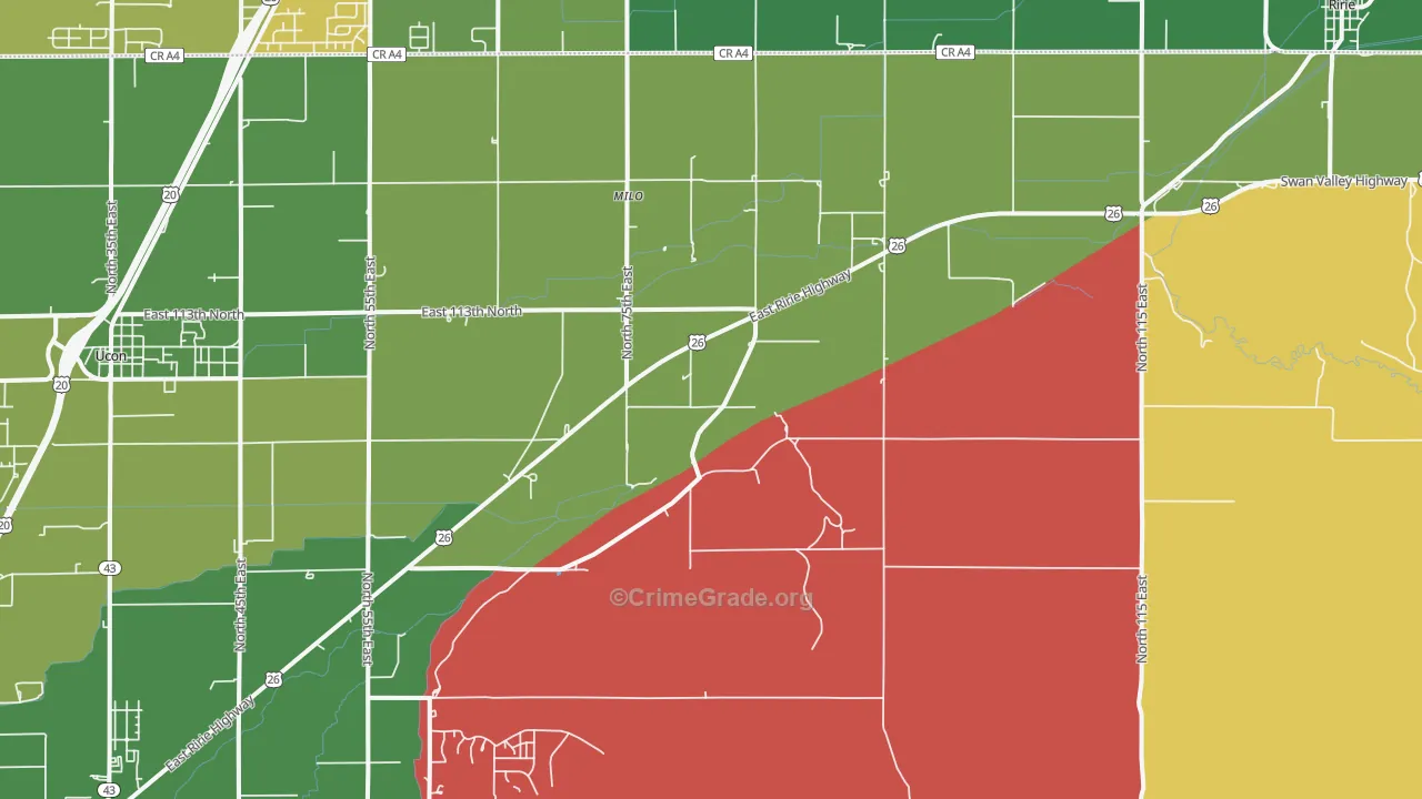 Osgood, ID Map of Vehicle Theft Rates