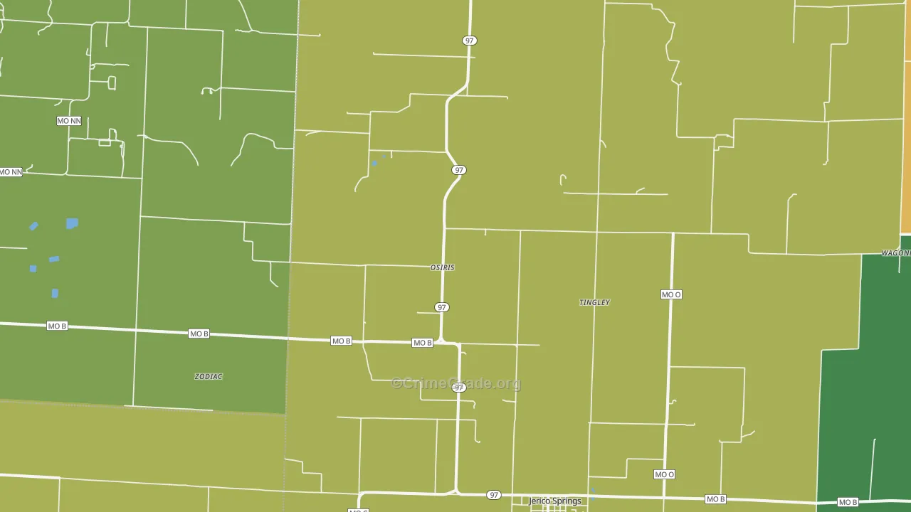 Osiris, MO Map of Vehicle Theft Rates