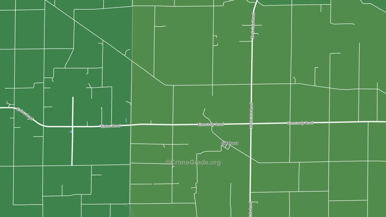 Oskaloosa, IL Map of Vehicle Theft Rates