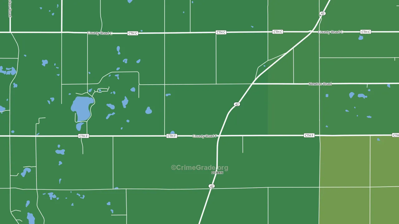 Osman, WI Map of Vehicle Theft Rates