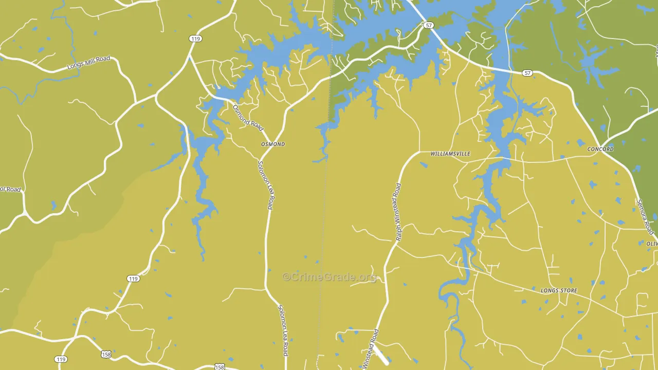 Osmond, NC Map of Vehicle Theft Rates