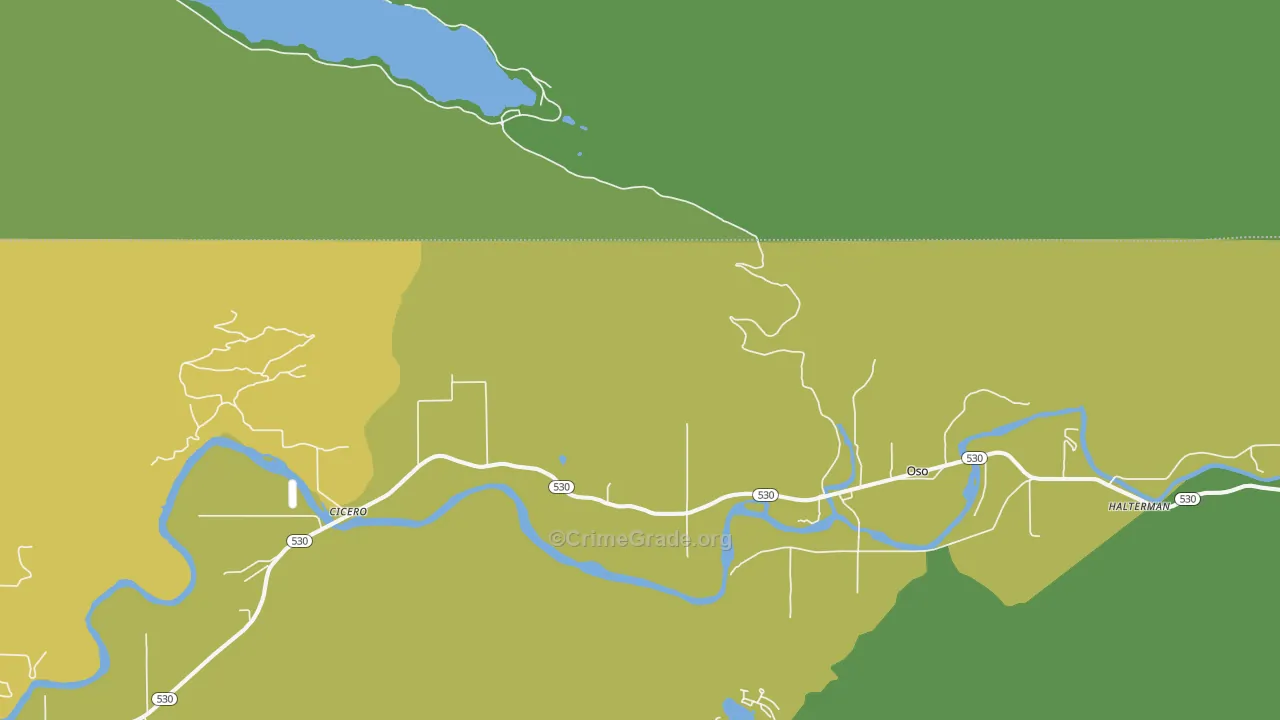 Oso, WA Map of Vehicle Theft Rates