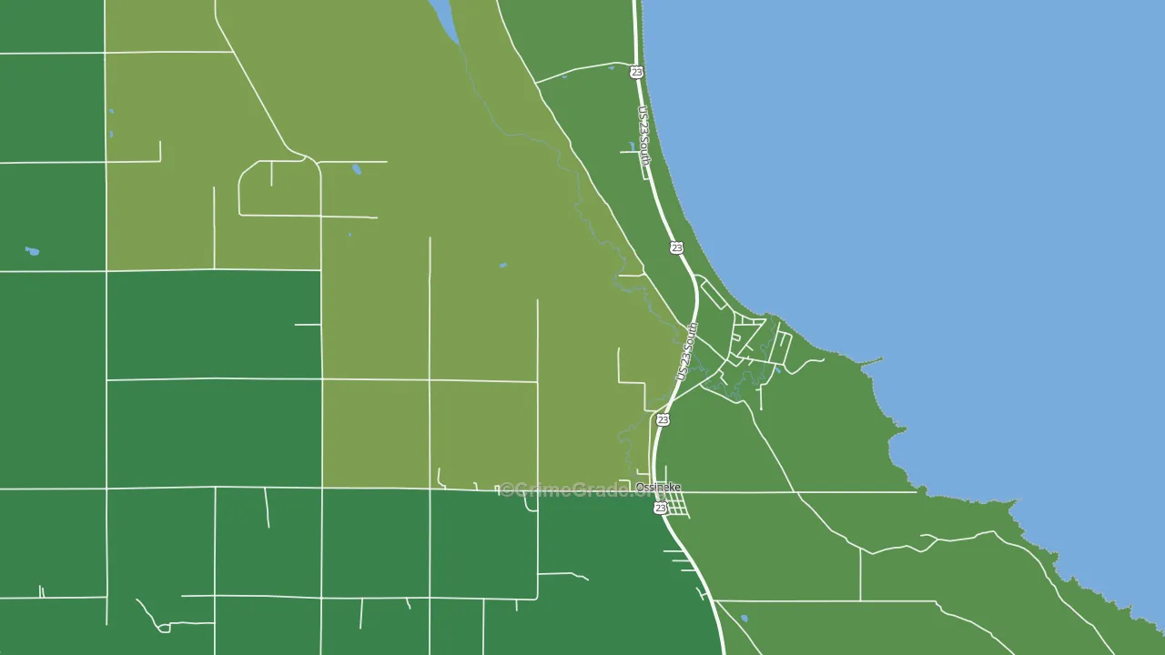 Ossineke, MI Map of Vehicle Theft Rates