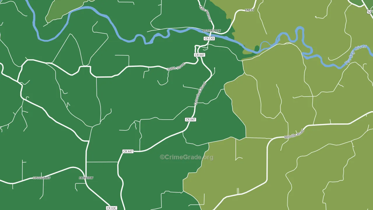 Osterdock, IA Map of Vehicle Theft Rates