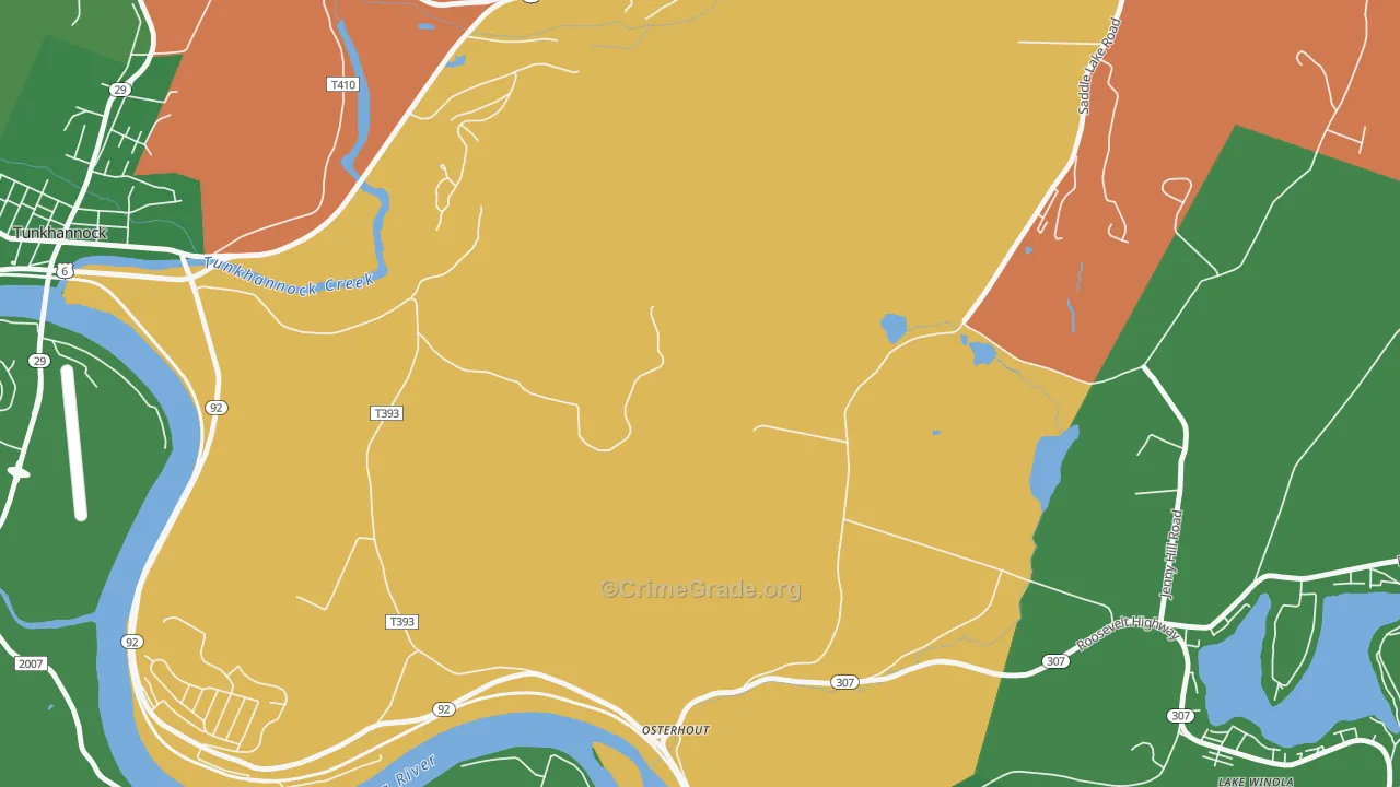 Osterhout, PA Map of Vehicle Theft Rates