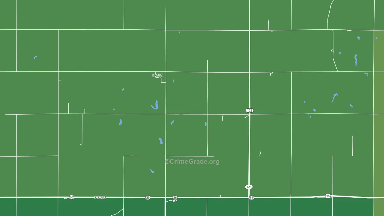 Otego, KS Map of Vehicle Theft Rates
