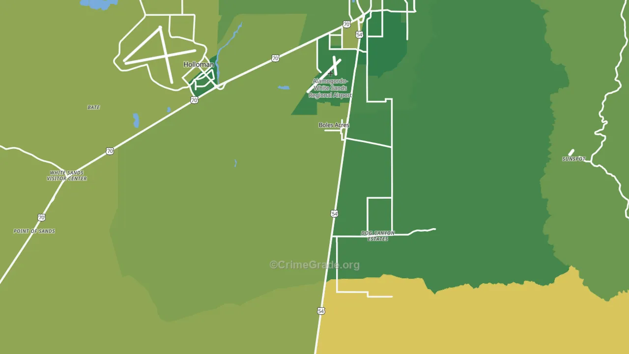 Otero County, NM Map of Vehicle Theft Rates