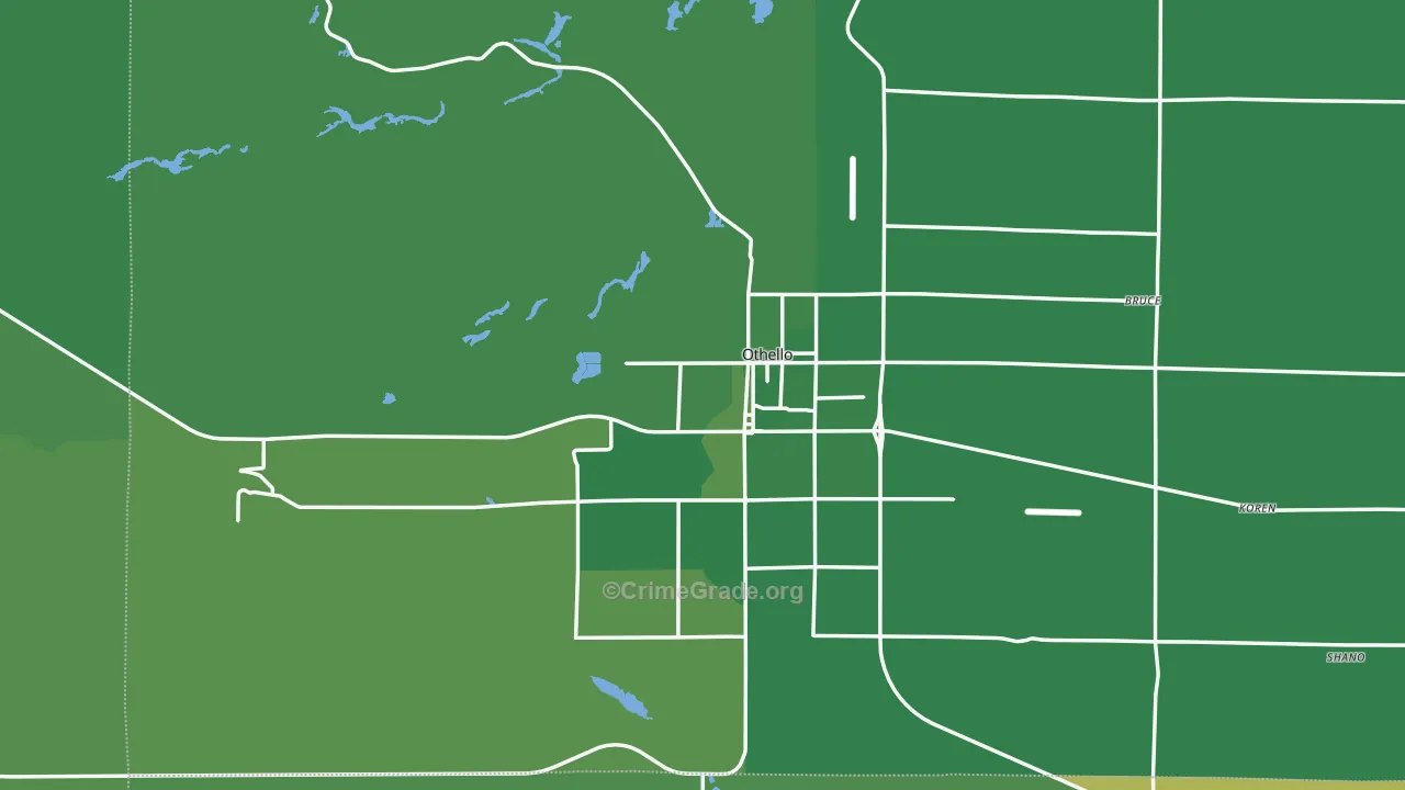 Othello, WA Map of Vehicle Theft Rates