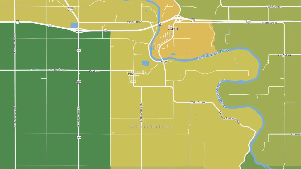 Otho, IA Map of Vehicle Theft Rates