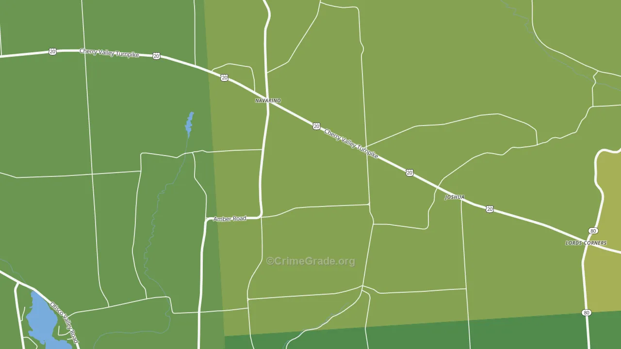 Otisco Valley, NY Map of Vehicle Theft Rates