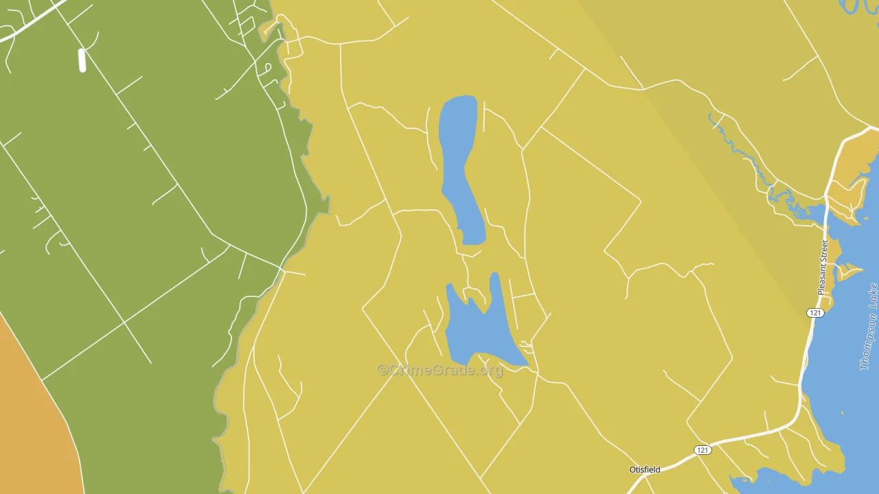 Otisfield, ME Map of Vehicle Theft Rates