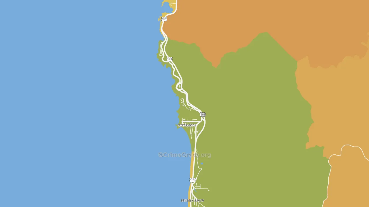 Otter Rock, OR Map of Vehicle Theft Rates