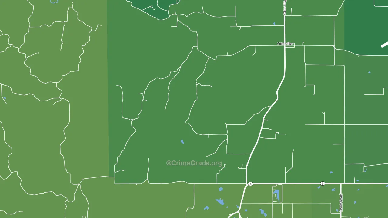 Otterville, IL Map of Vehicle Theft Rates