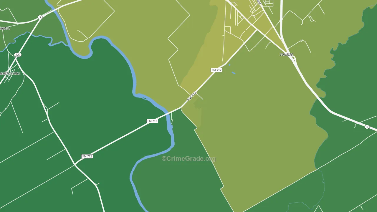 Otto, TX Map of Vehicle Theft Rates