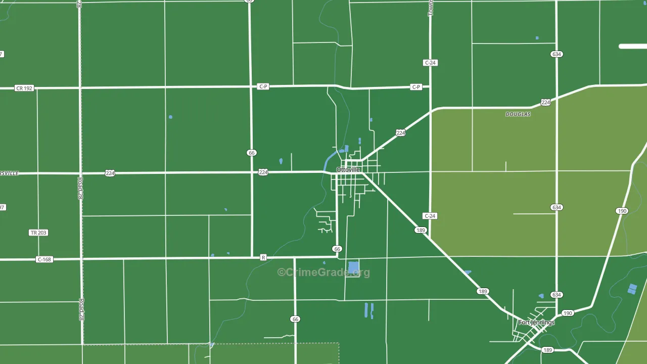Ottoville, OH Map of Vehicle Theft Rates