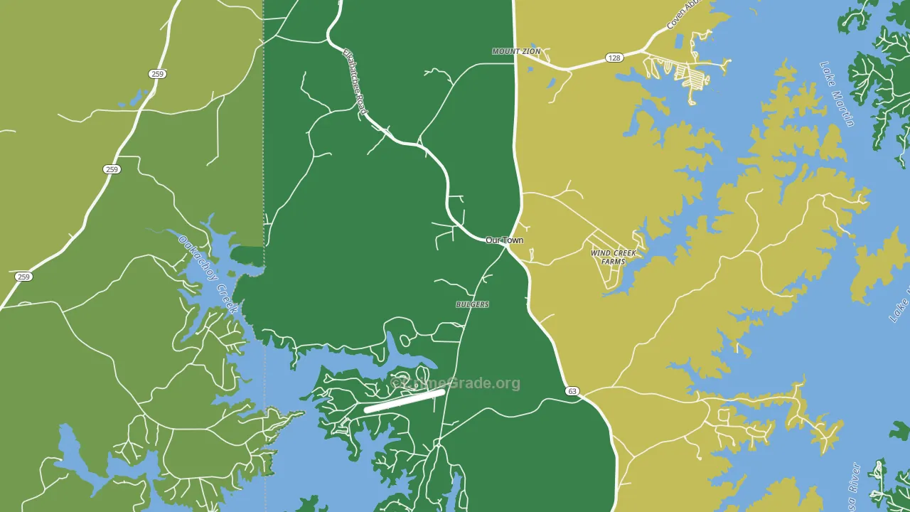 Our Town, AL Map of Vehicle Theft Rates
