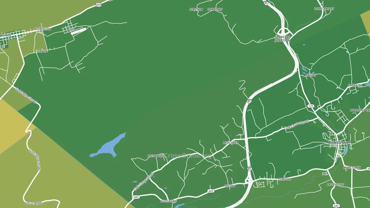 Outwood, PA Map of Vehicle Theft Rates