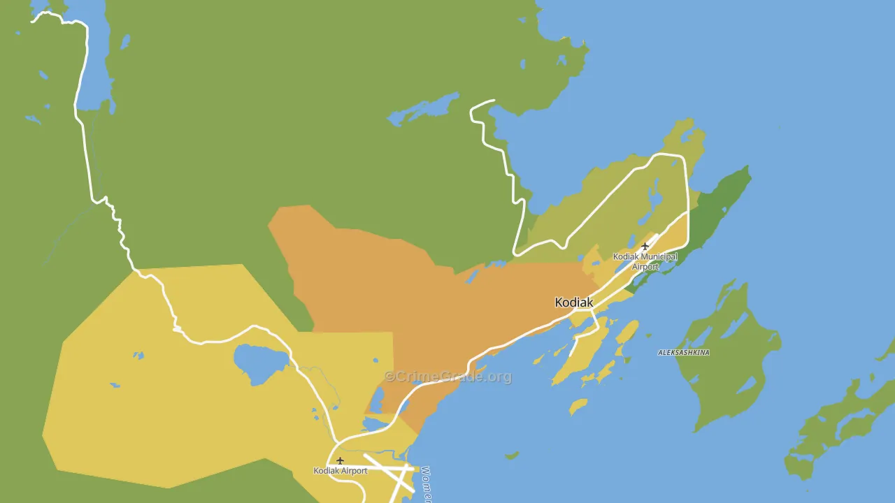 Ouzinkie, AK Map of Vehicle Theft Rates