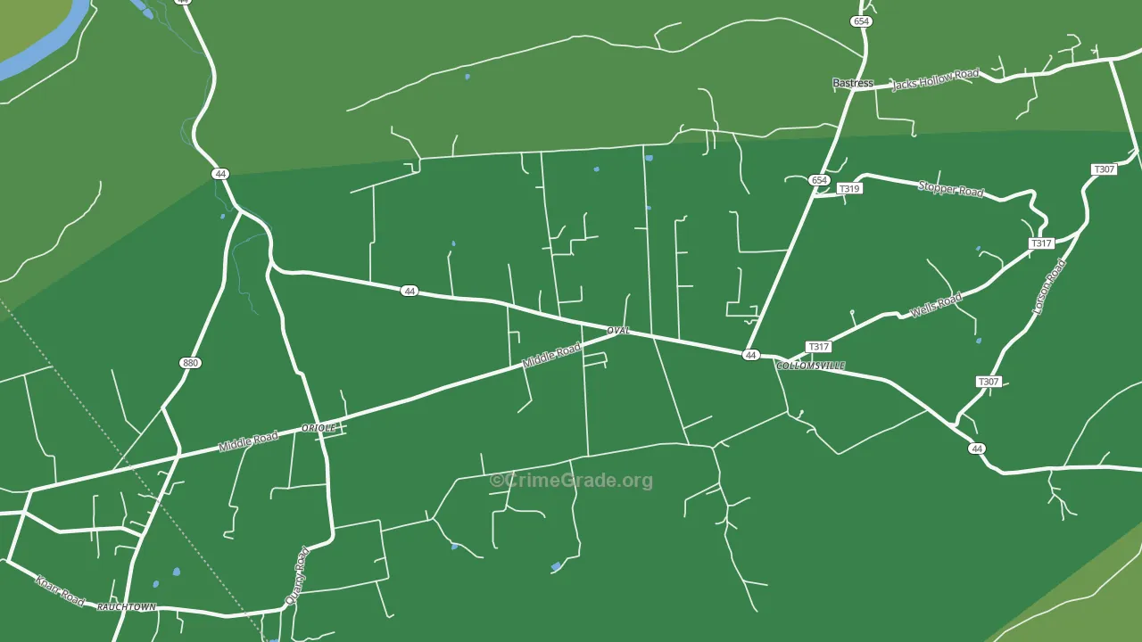 Oval, PA Map of Vehicle Theft Rates