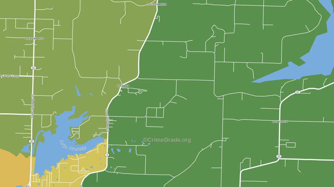 Overcup, AR Map of Vehicle Theft Rates