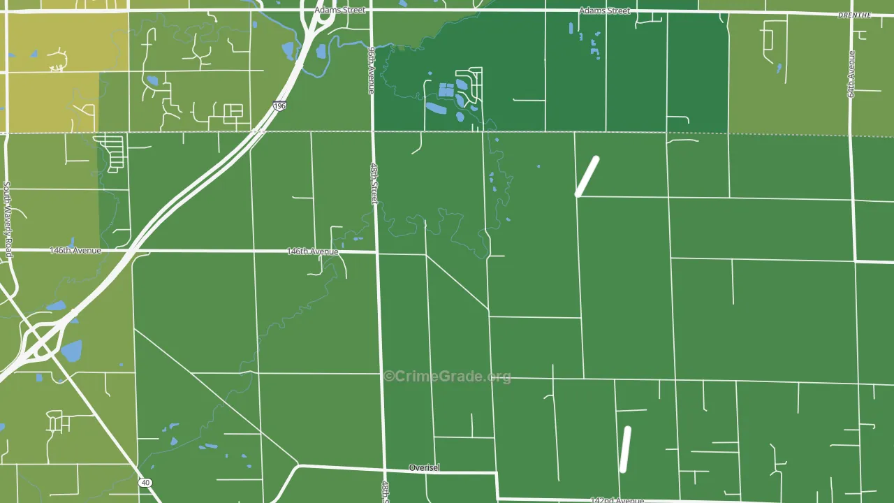 Overisel, MI Map of Vehicle Theft Rates