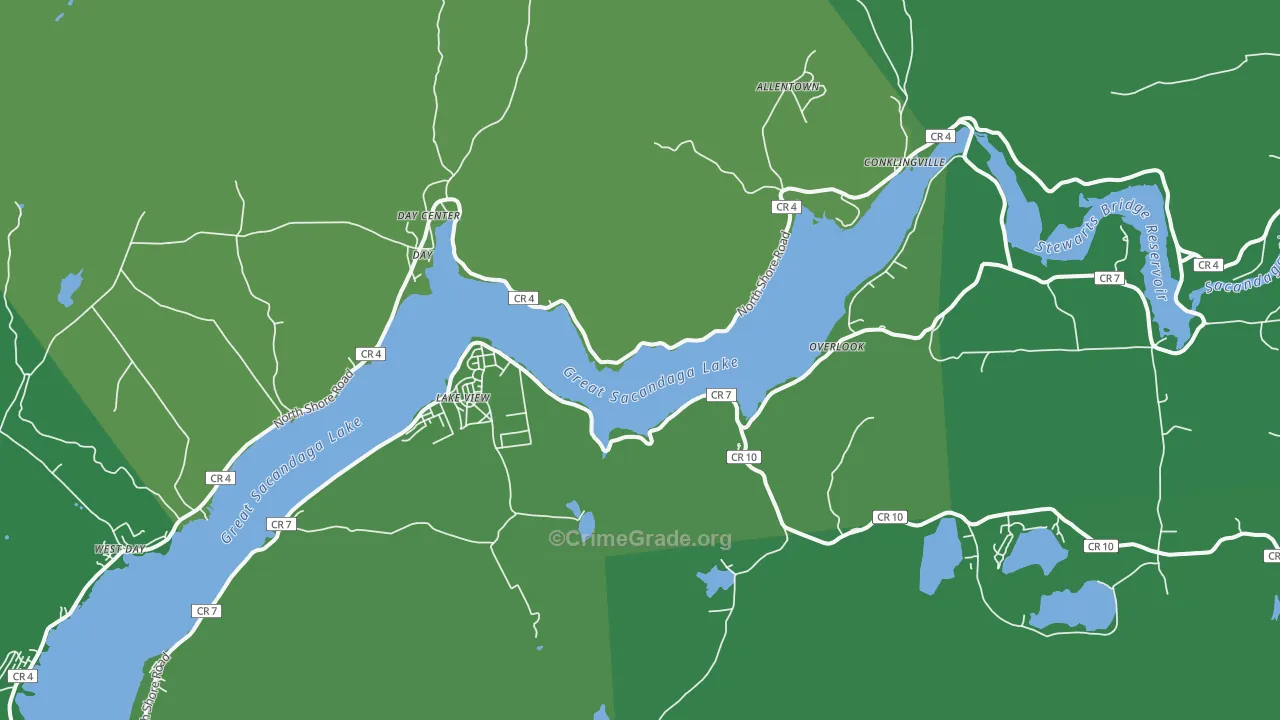 Overlook, NY Map of Vehicle Theft Rates
