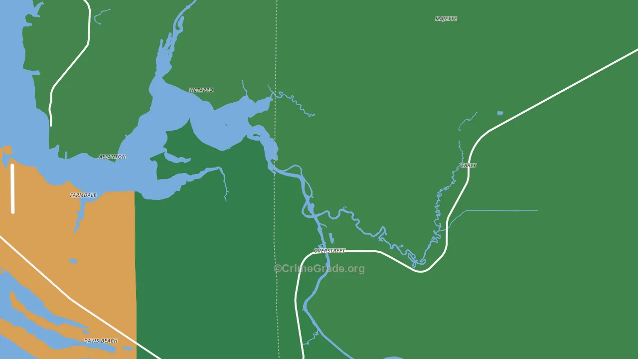 Overstreet, FL Map of Vehicle Theft Rates