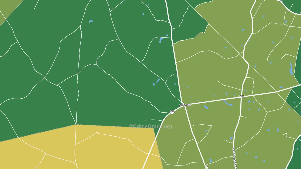 Owdoms, SC Map of Vehicle Theft Rates