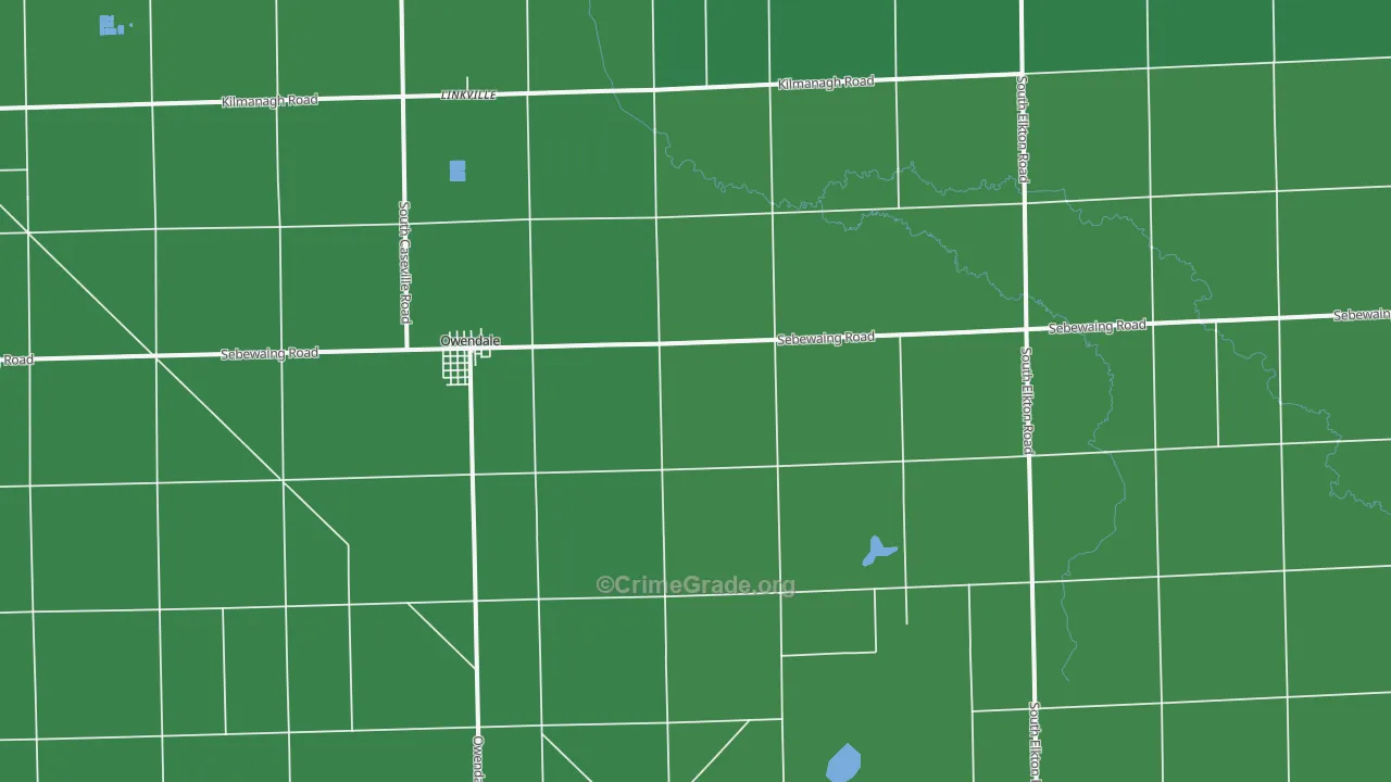Owendale, MI Map of Vehicle Theft Rates