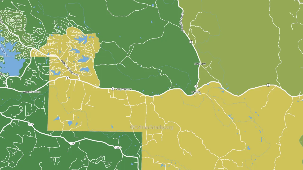 Owensville, AR Map of Vehicle Theft Rates