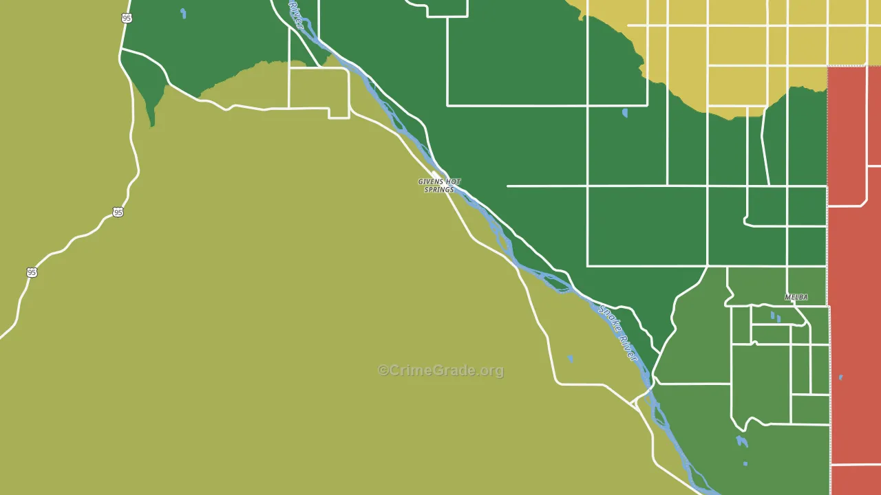 Owyhee County, ID Map of Vehicle Theft Rates