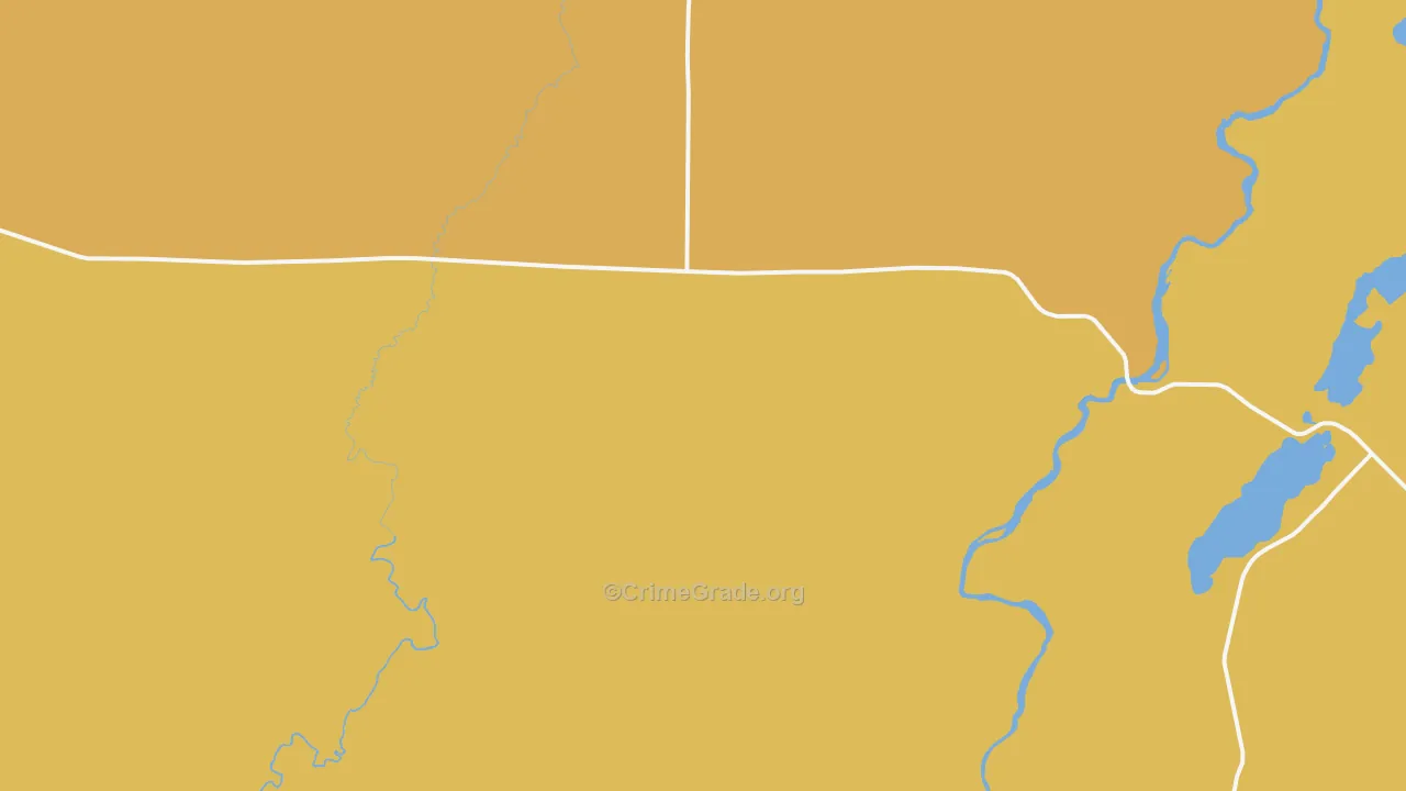 Oxbo, WI Map of Vehicle Theft Rates