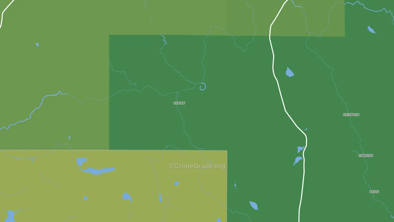 Oxbow, ME Map of Vehicle Theft Rates