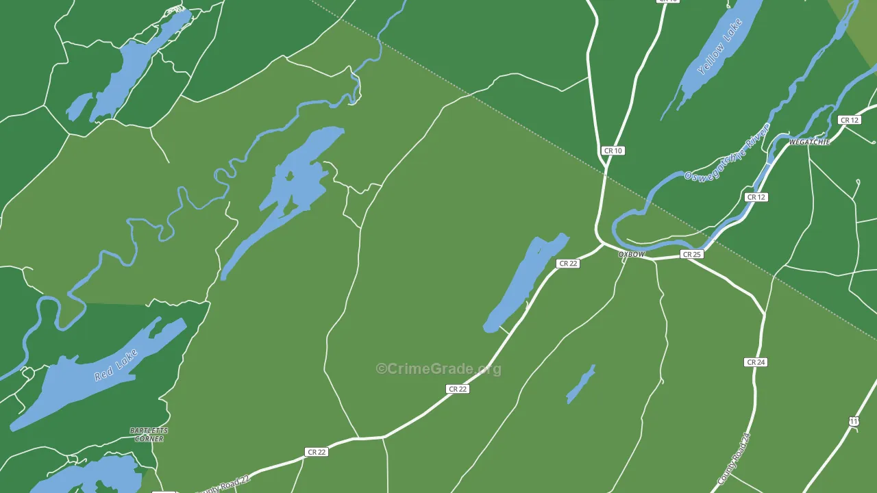 Oxbow, NY Map of Vehicle Theft Rates