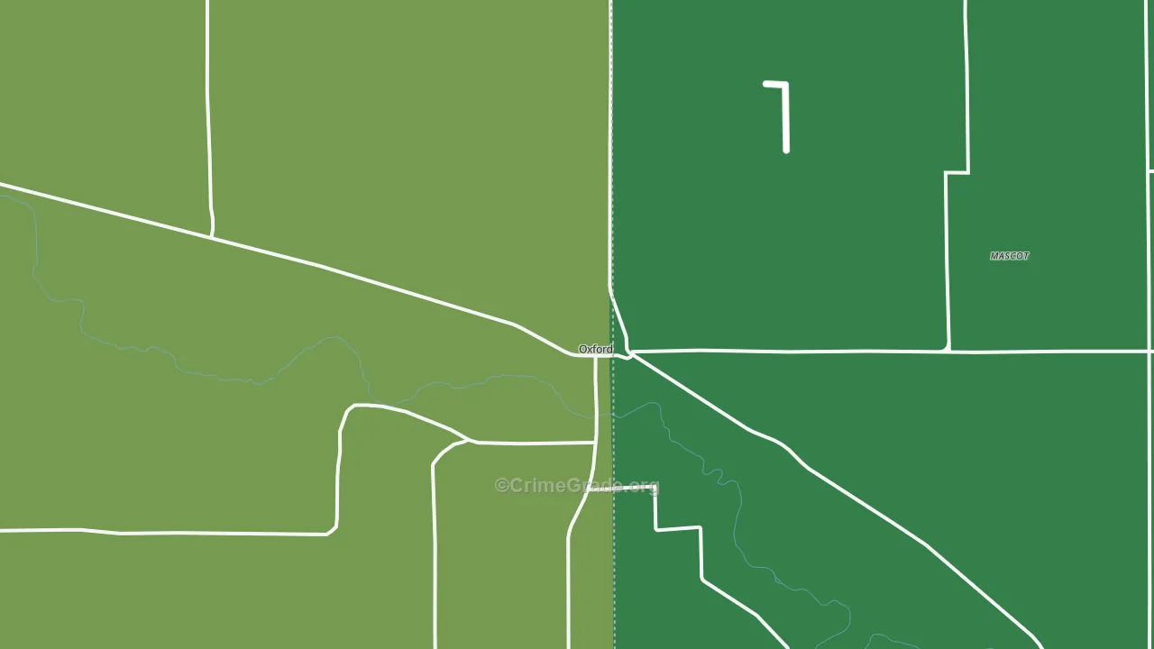 Oxford, NE Map of Vehicle Theft Rates