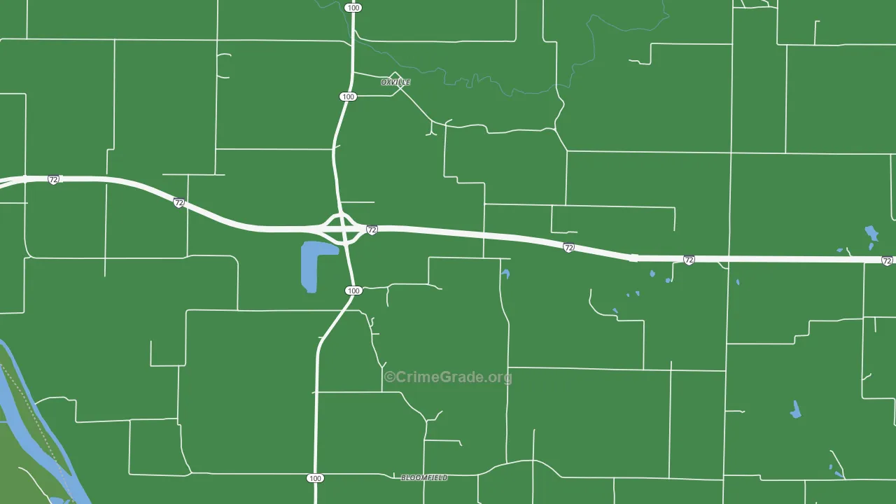 Oxville, IL Map of Vehicle Theft Rates