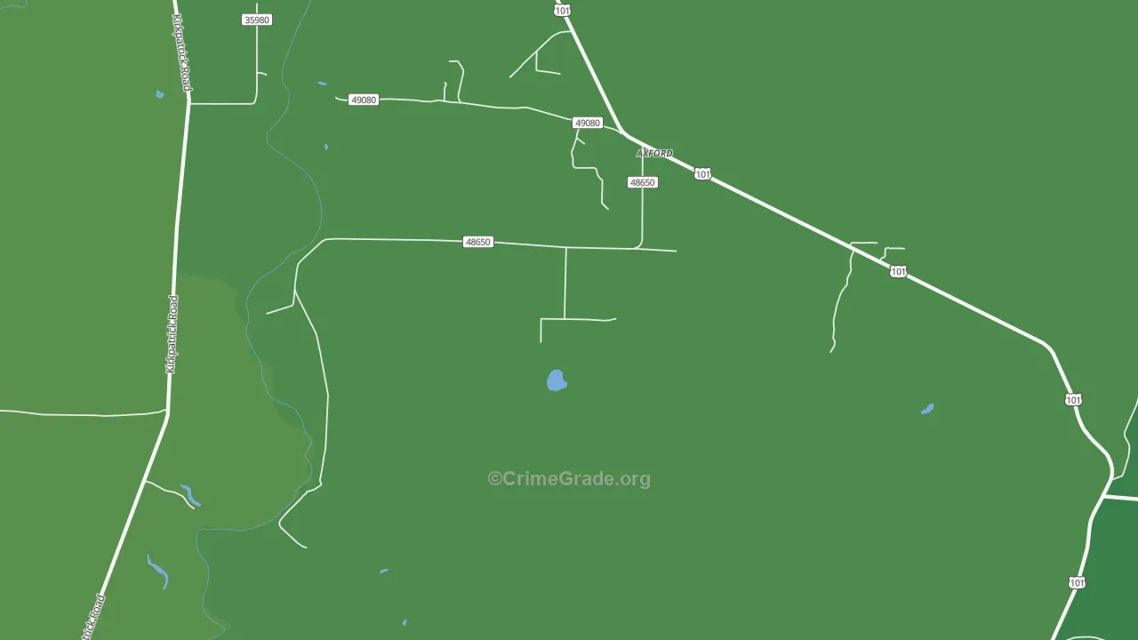 Oyhut, WA Map of Vehicle Theft Rates