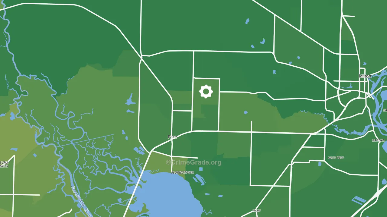 Pace, FL Map of Vehicle Theft Rates