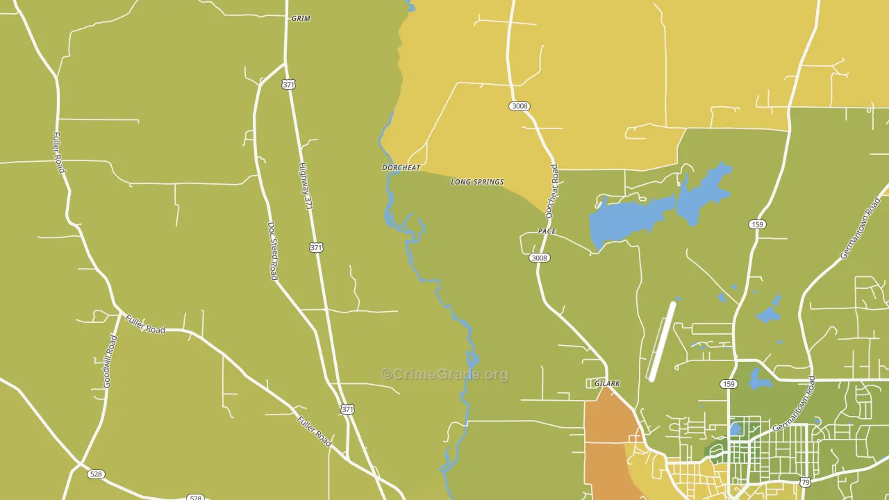 Pace, LA Map of Vehicle Theft Rates