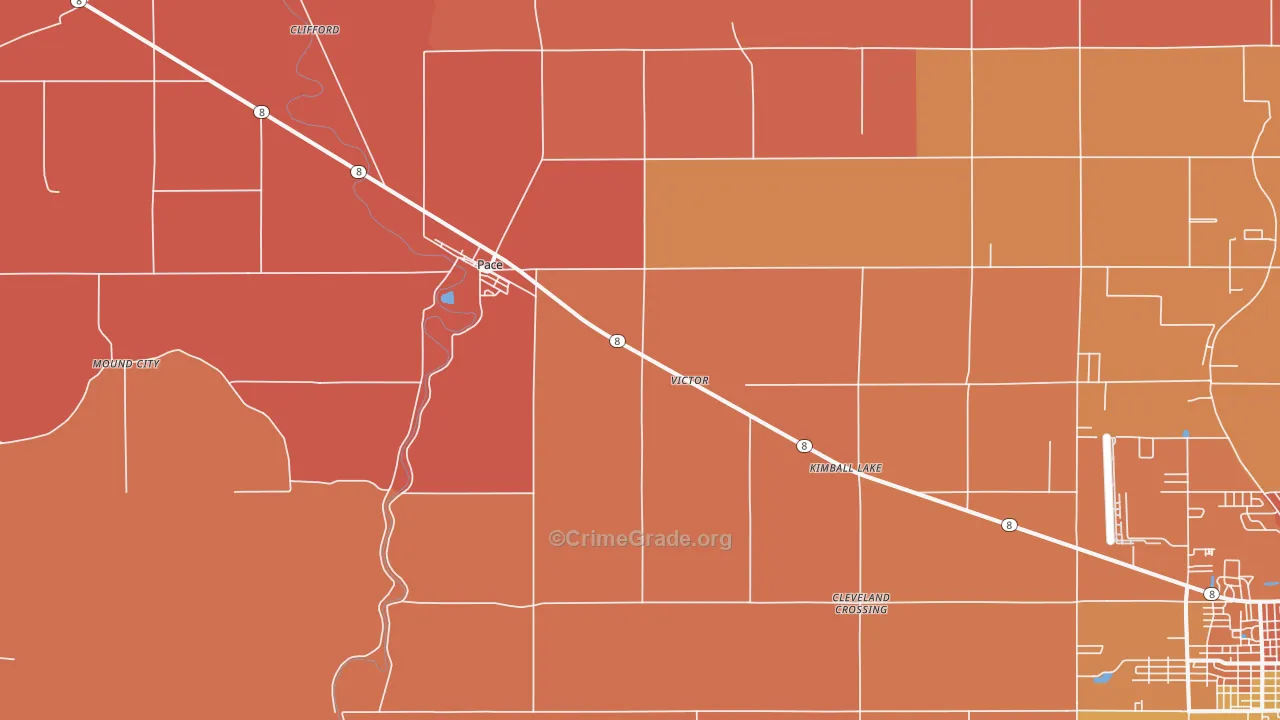 Pace, MS Map of Vehicle Theft Rates