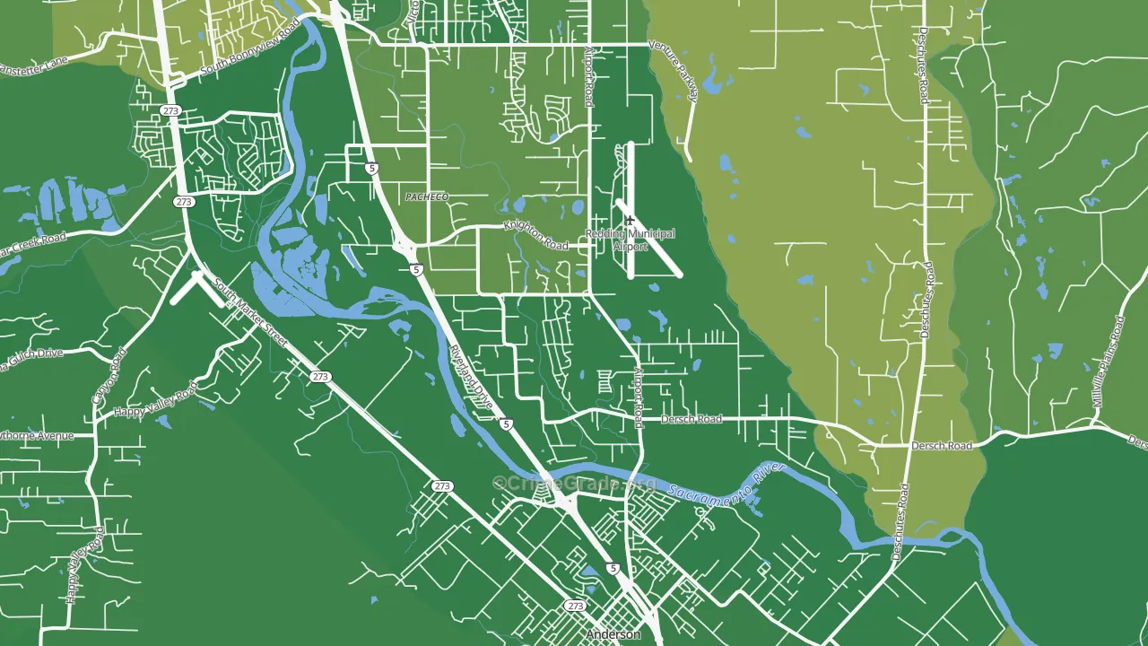 Pacheco, Redding, CA Map of Vehicle Theft Rates