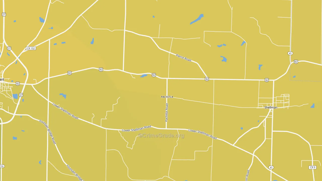 Pachitla, GA Map of Vehicle Theft Rates