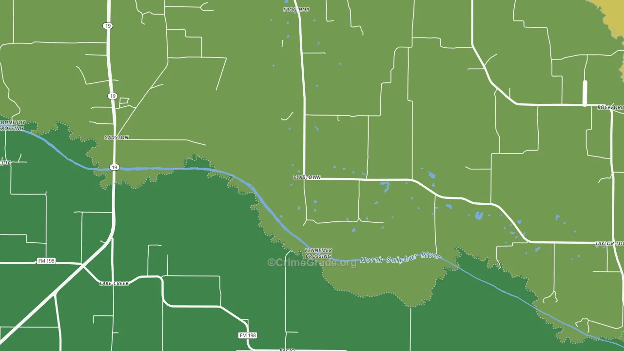 Pacio, TX Map of Vehicle Theft Rates