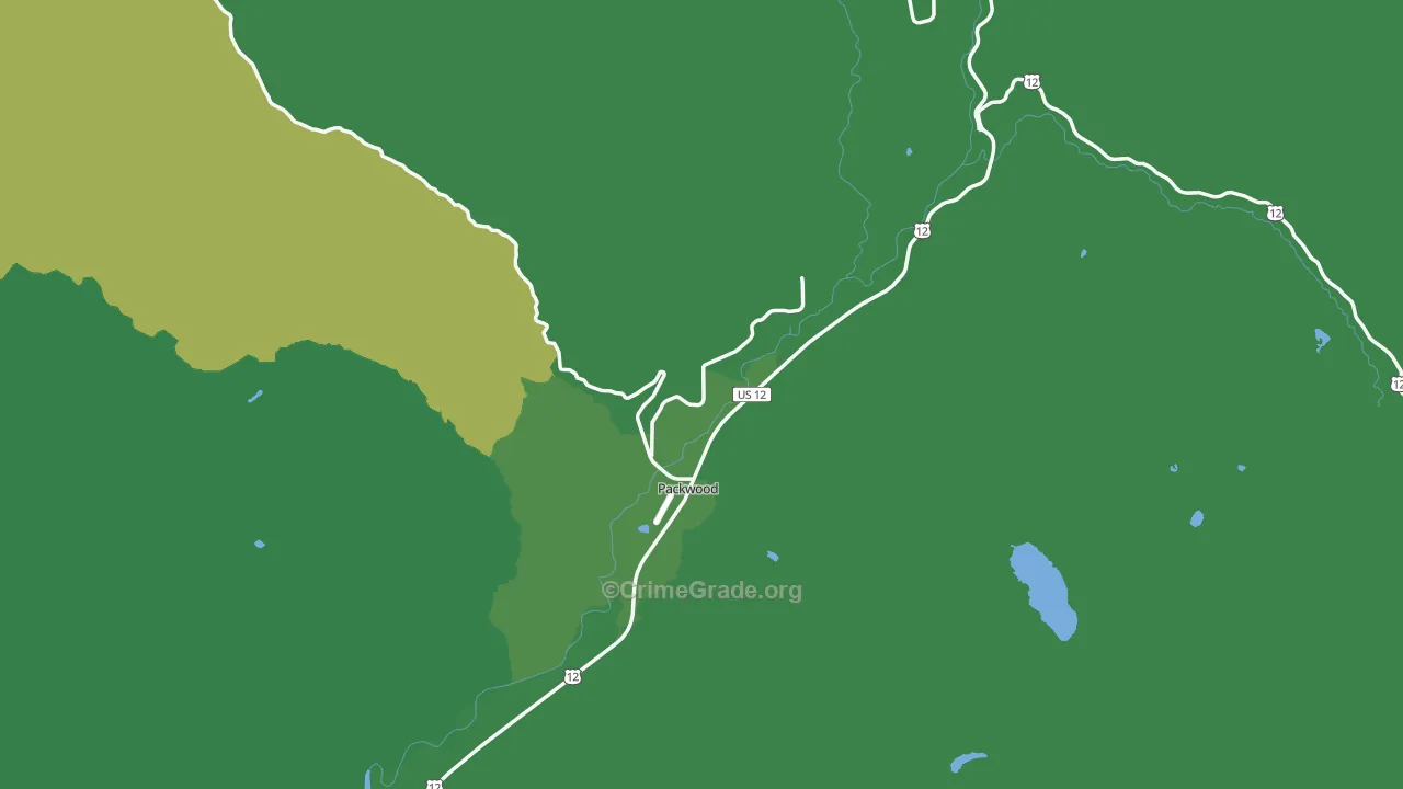 Packwood, WA Map of Vehicle Theft Rates