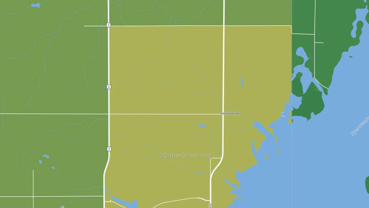 Padanaram, OH Map of Vehicle Theft Rates
